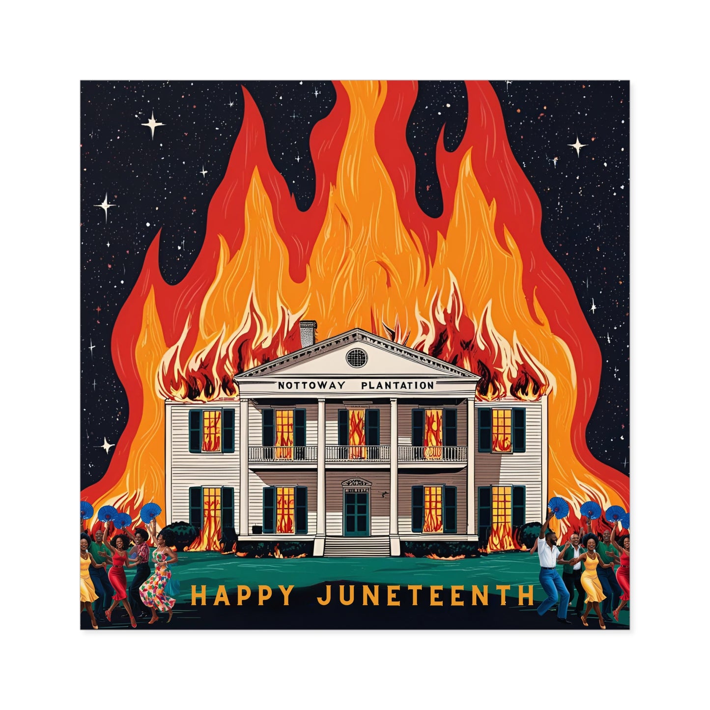 Nottoway Plantation Square Stickers, Design for outdoor or indoor Home Decor, Juneteenth Gifts
