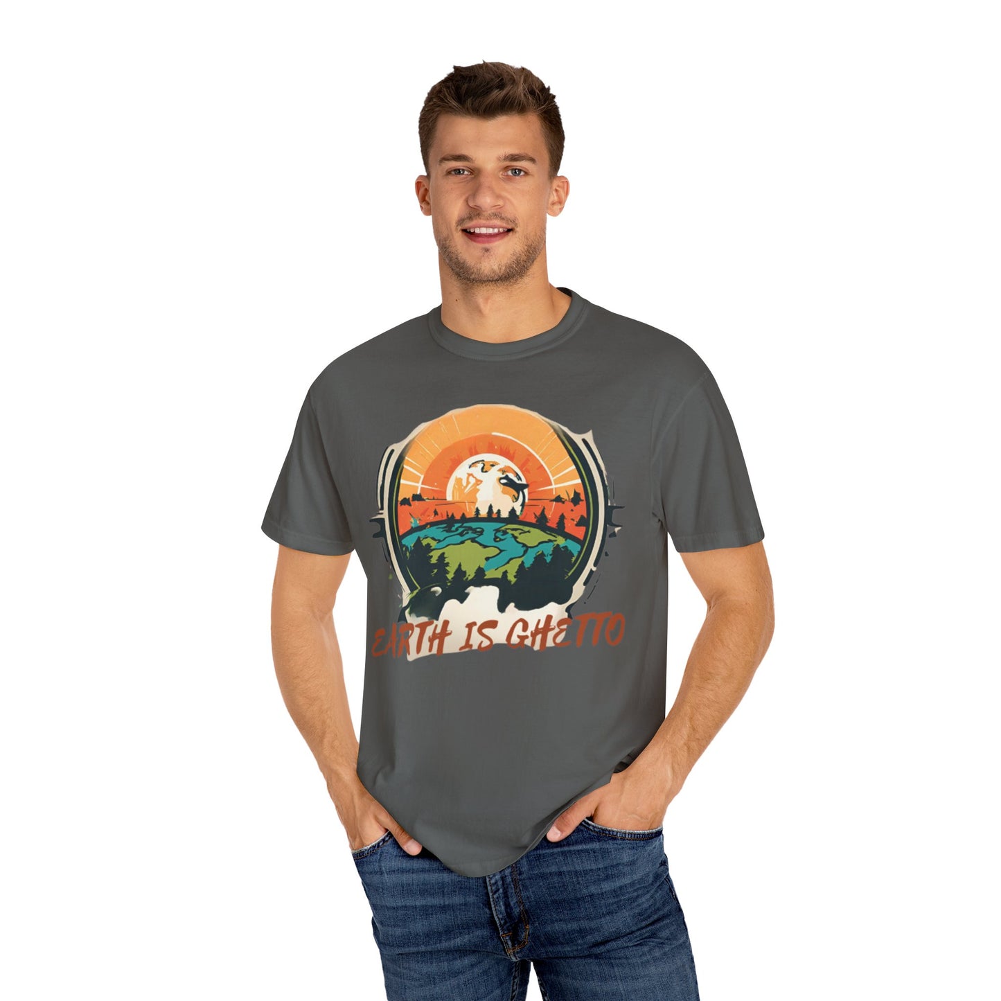 Earth is Ghetto - Unisex Garment-Dyed T-shirt