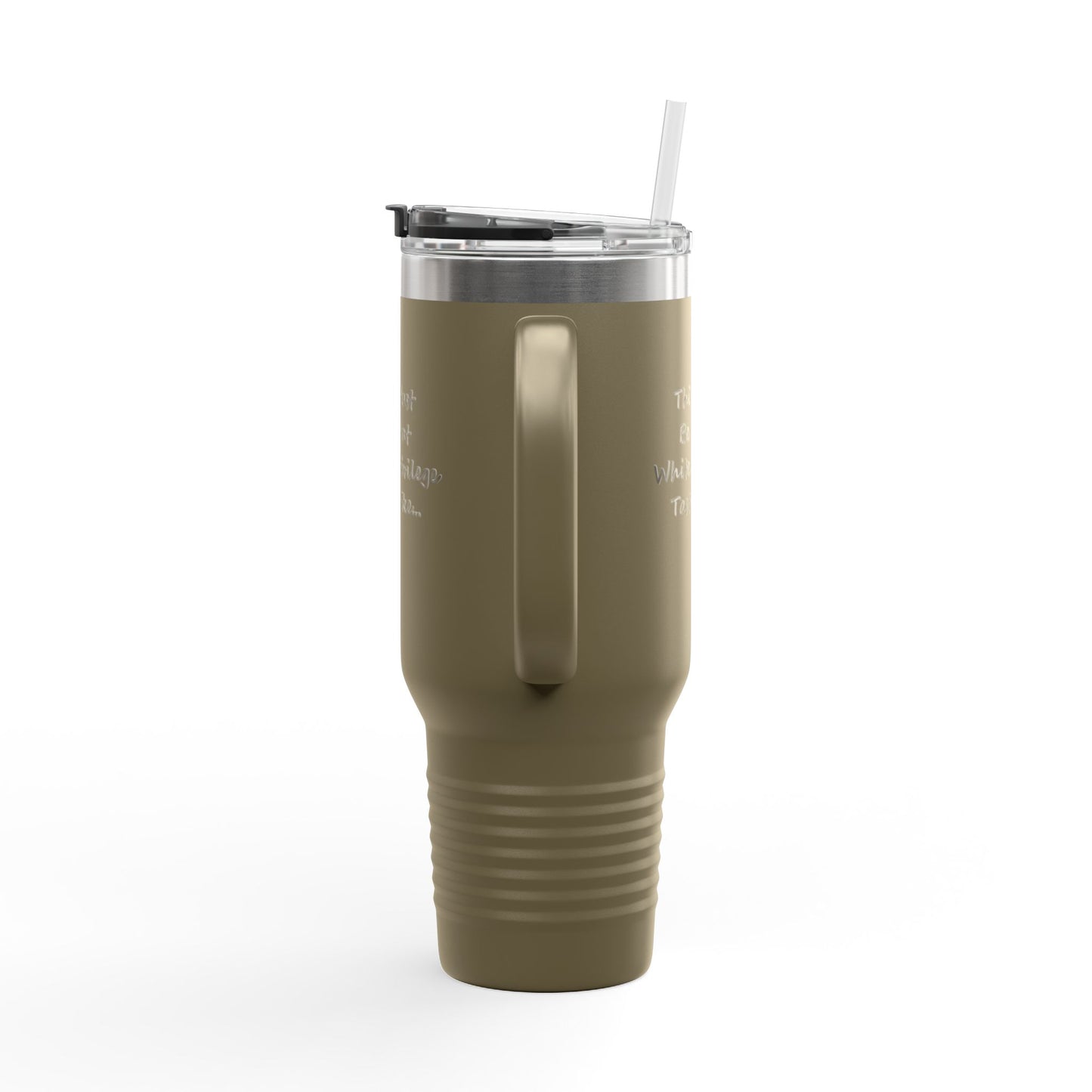 White Privilege Insulated Travel Mug, 40oz, Perfect Gift for Coffee Lovers, Road Trips, and Hands Off Protest Tumbler