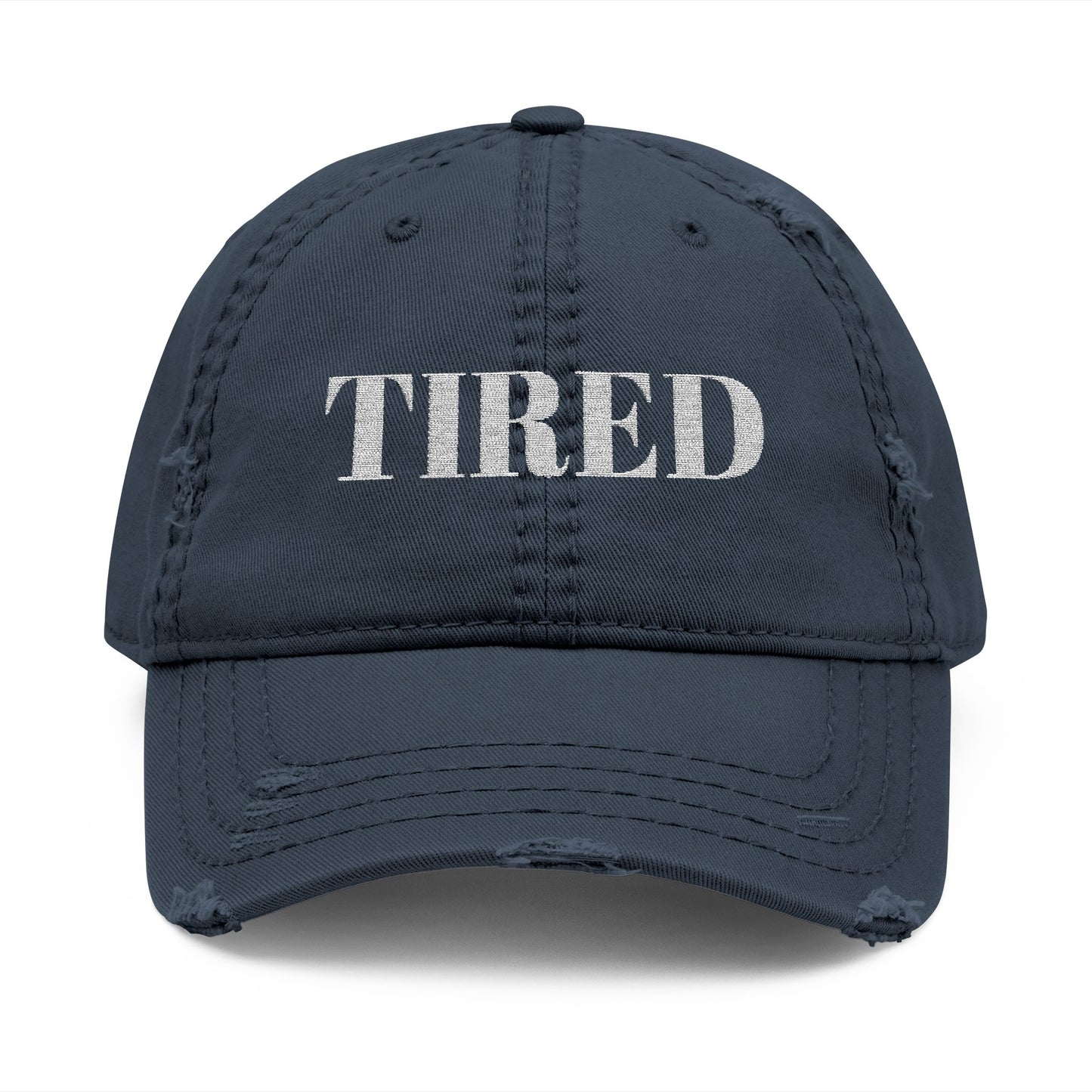 Tired Distressed Dad Hat, Relaxed Cap, Gift for Dads, Casual Wear, Trendy Statement Hat