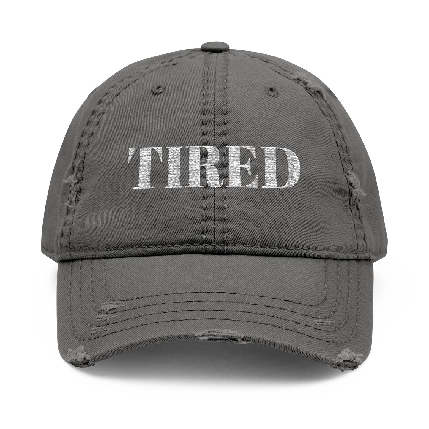Tired Distressed Dad Hat, Relaxed Cap, Gift for Dads, Casual Wear, Trendy Statement Hat