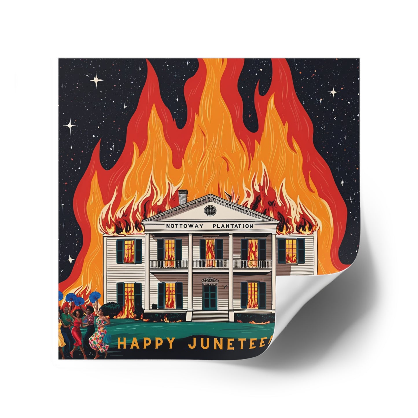 Nottoway Plantation Square Stickers, Design for outdoor or indoor Home Decor, Juneteenth Gifts