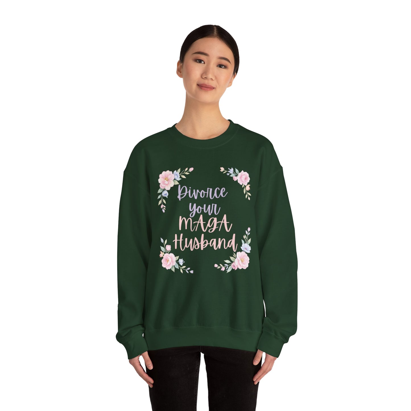 Divorce Your Mean Husband Floral Crewneck Sweatshirt