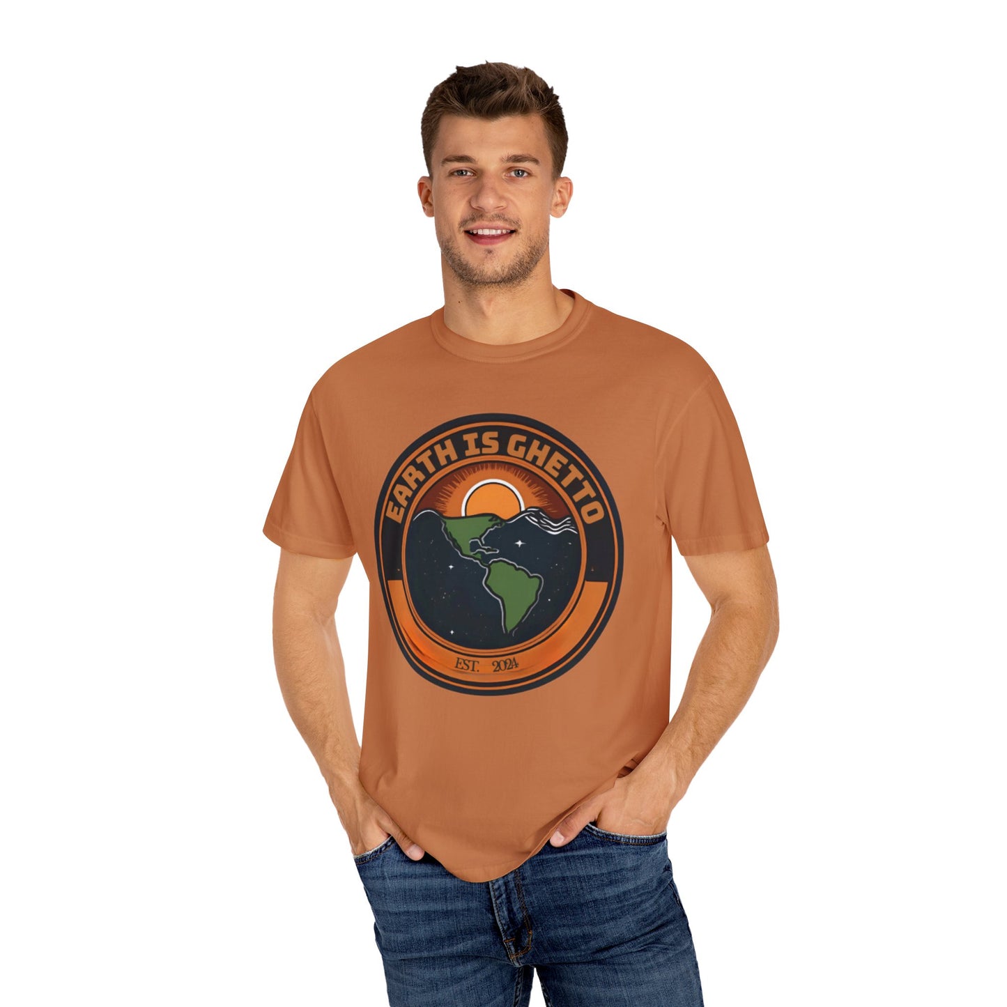 Earth is Ghetto - Unisex Garment-Dyed T-shirt