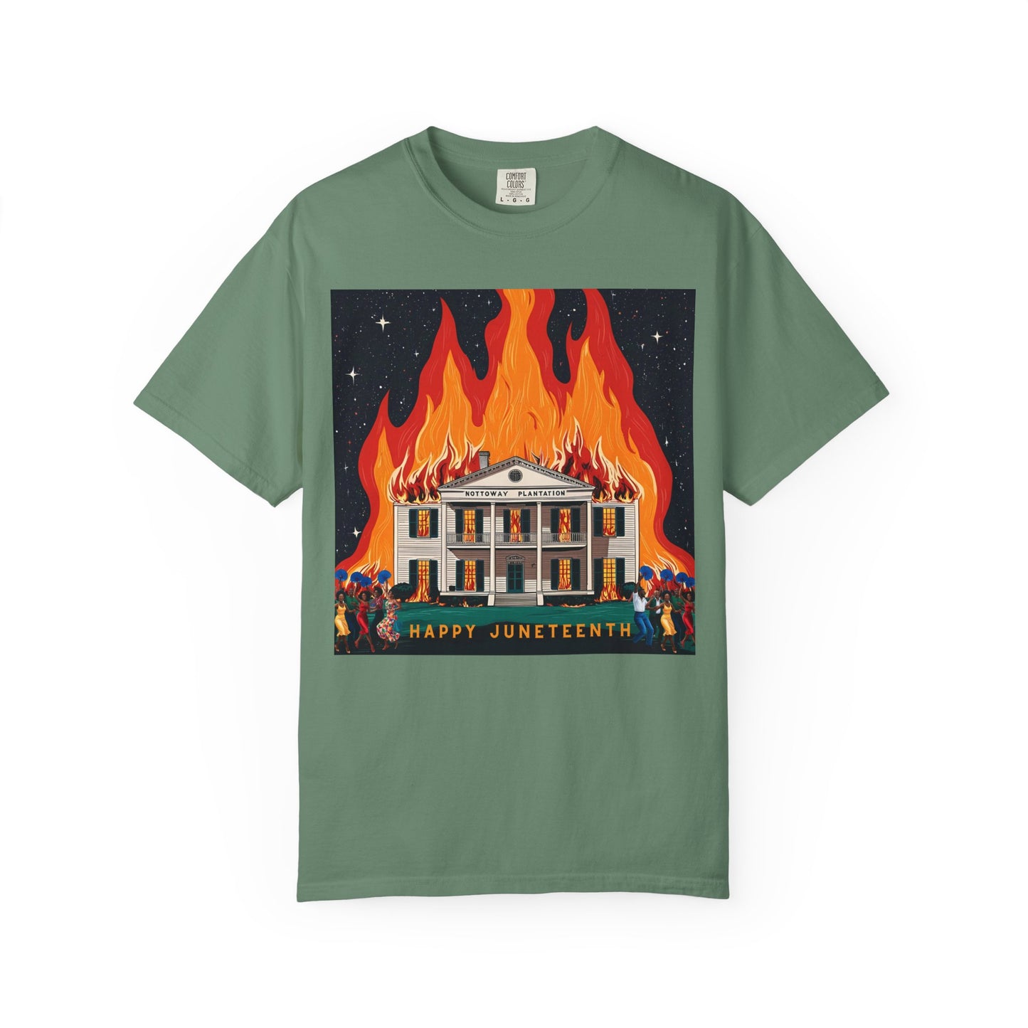 Nottoway Plantation - Juneteenth Gift - Unisex Garment-Dyed T-shirt