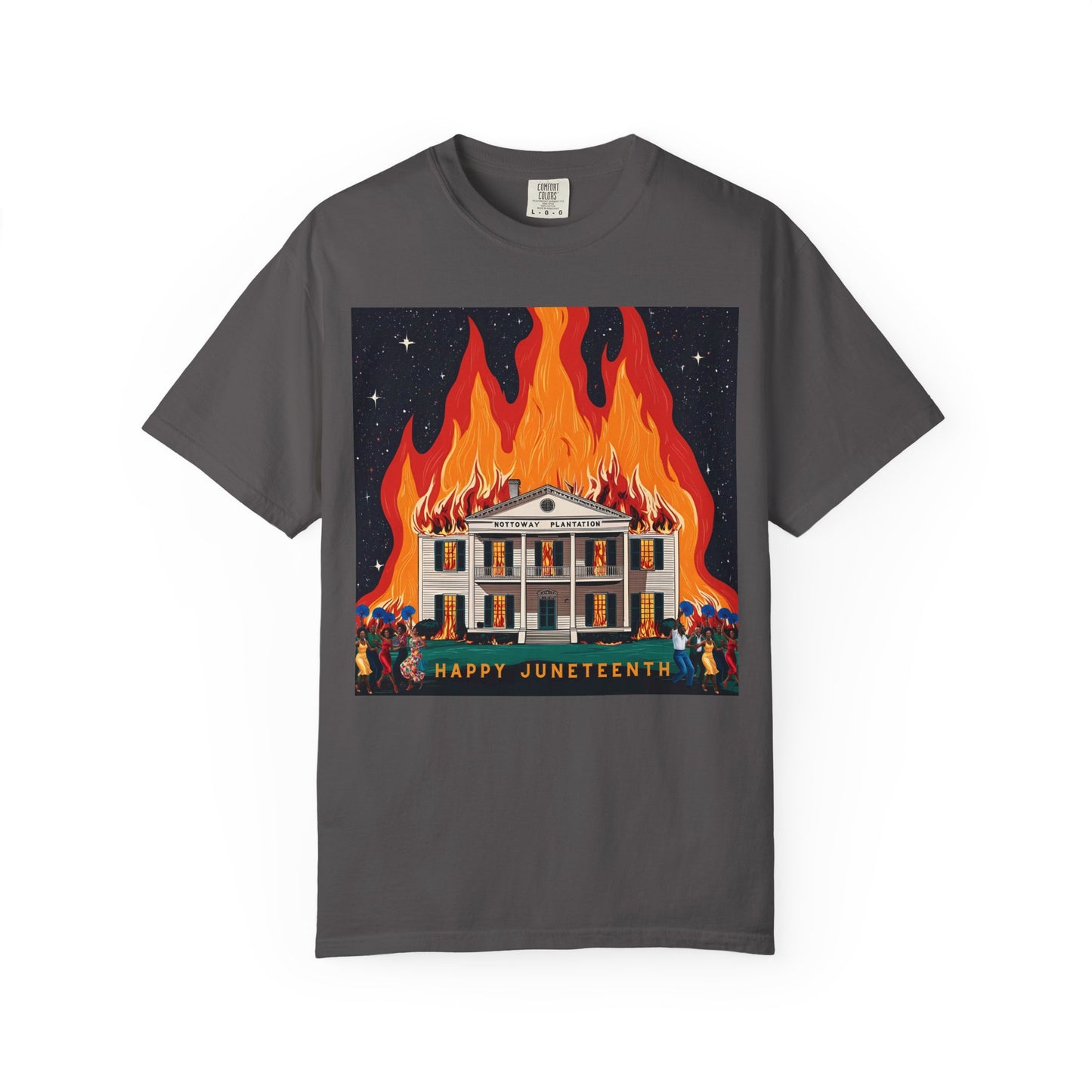 Nottoway Plantation - Juneteenth Gift - Unisex Garment-Dyed T-shirt