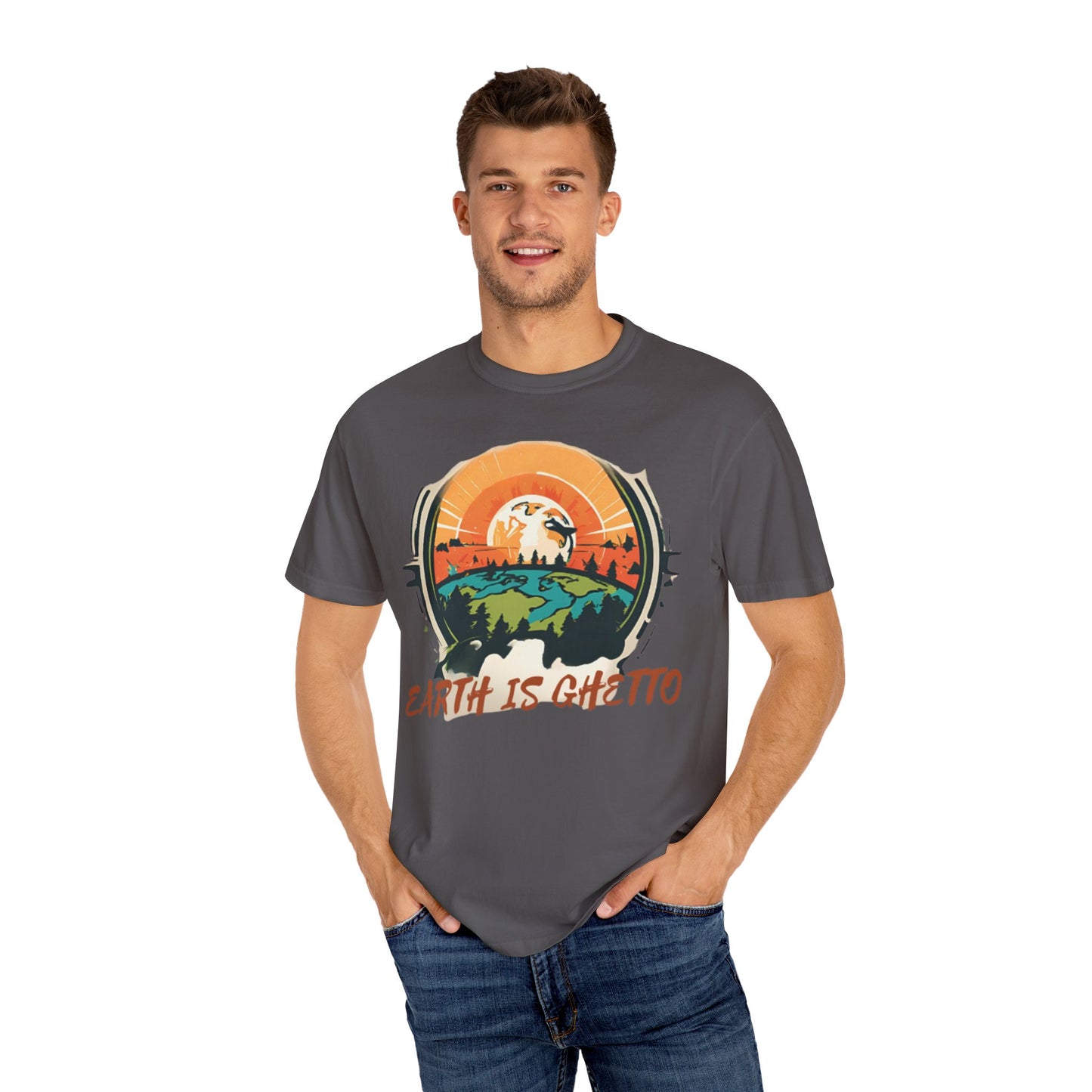 Earth is Ghetto - Unisex Garment-Dyed T-shirt