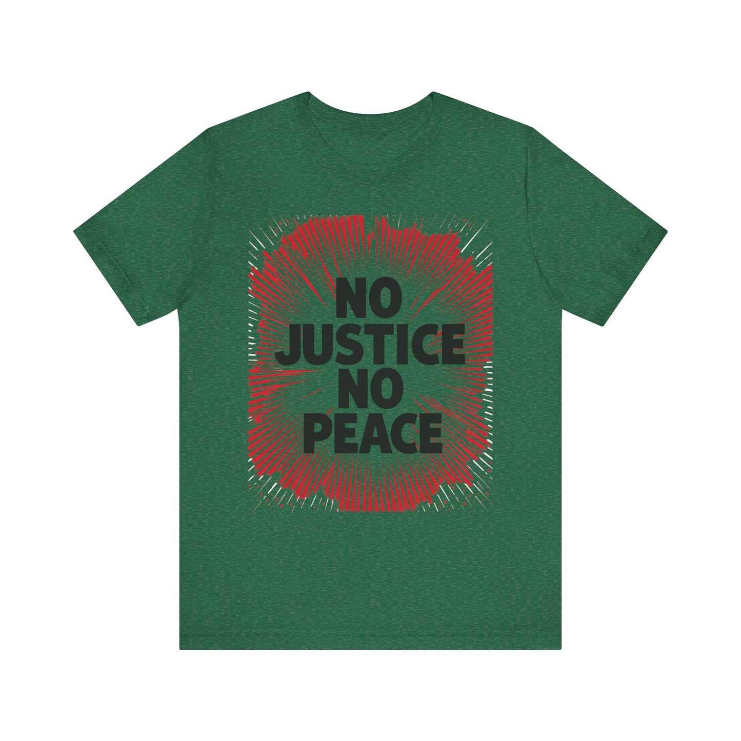 No Justice No Peace Tee - Unisex Jersey Short Sleeve Shirt, Statement Tee, Gift for Activists, Casual Wear, Hands Off Protest