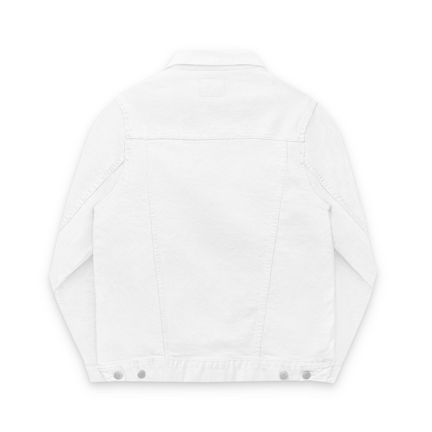 Unisex White Denim Jacket - Custom Embroidered 'Juneteenth' Design