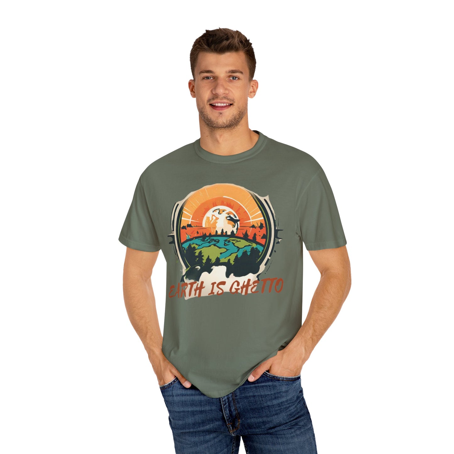 Earth is Ghetto - Unisex Garment-Dyed T-shirt