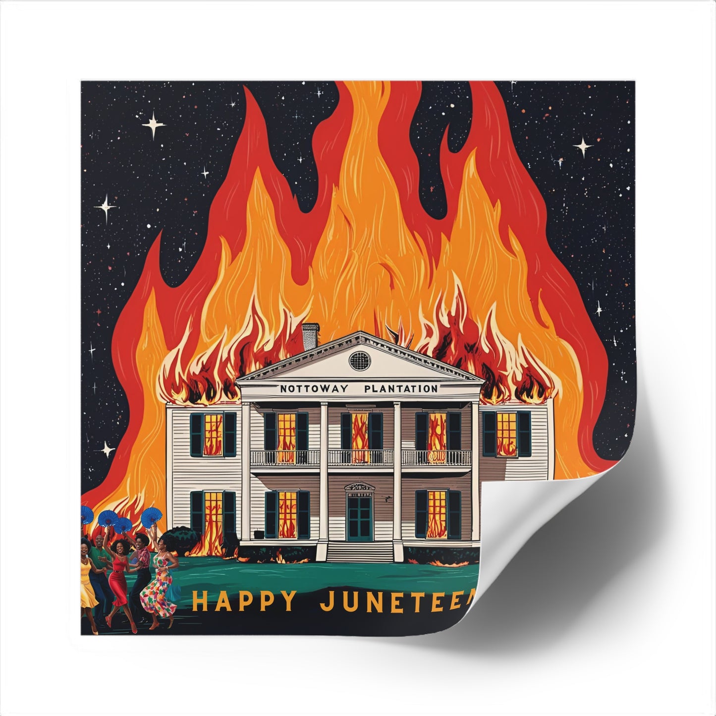 Nottoway Plantation Square Stickers, Design for outdoor or indoor Home Decor, Juneteenth Gifts