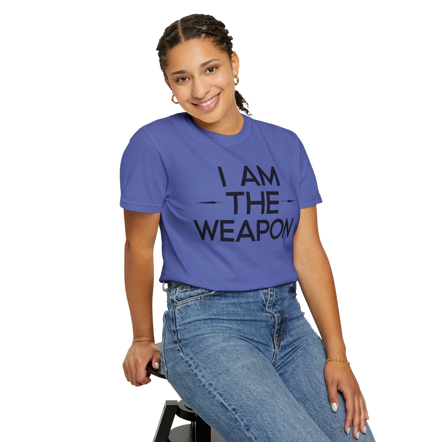 Unisex Garment-Dyed T-shirt - Motivational 'I Am The Weapon' Quote