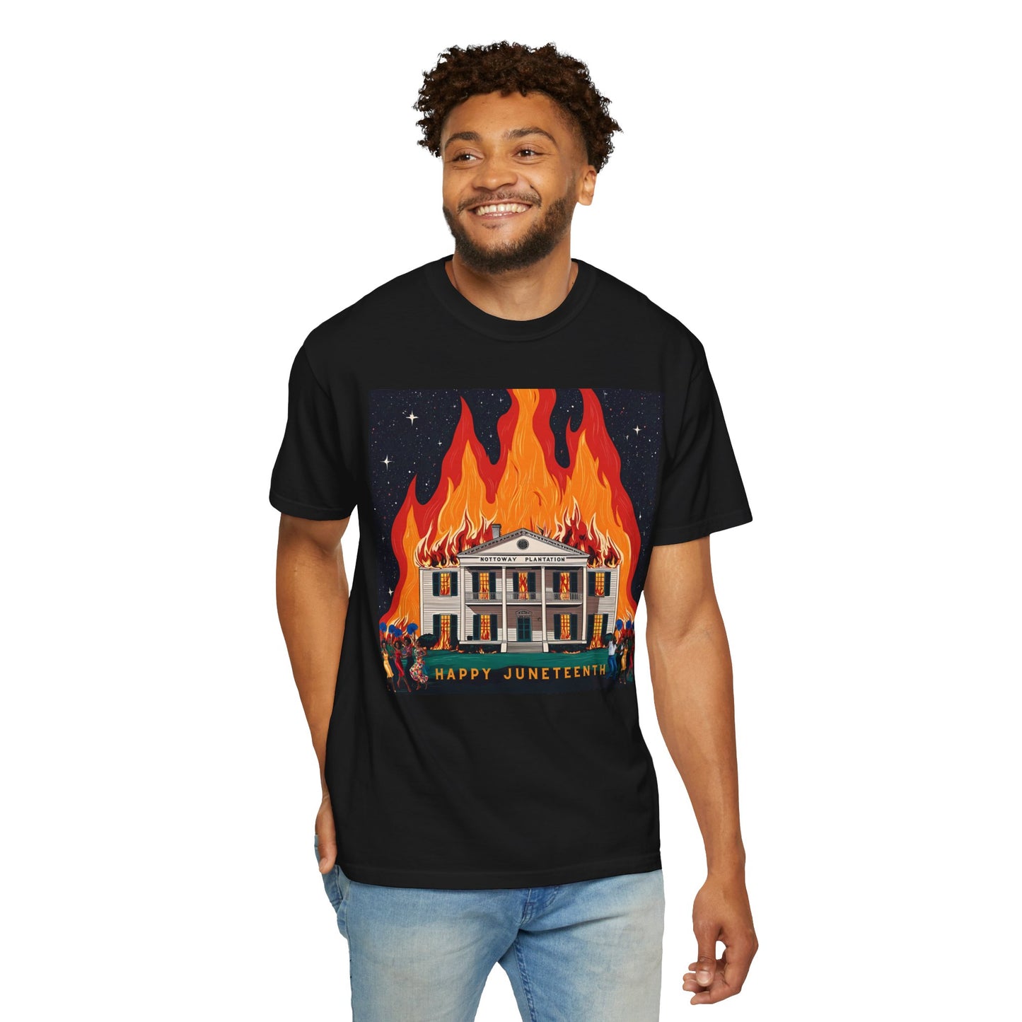 Nottoway Plantation - Juneteenth Gift - Unisex Garment-Dyed T-shirt