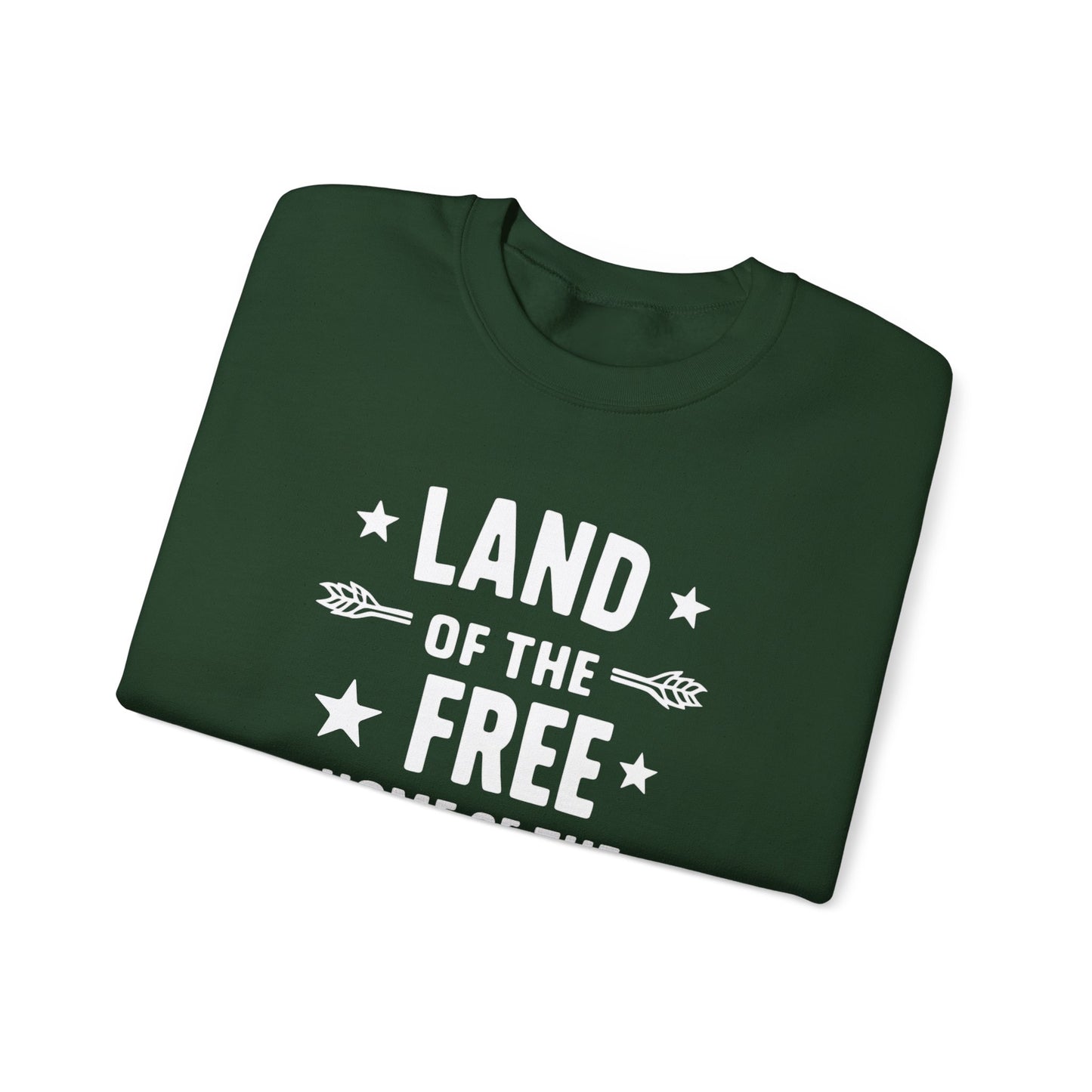 Land of The Free Home of The Ghetto Unisex Crewneck Sweatshirt, Summer Accessory, Economic Strike, Economic Black Out