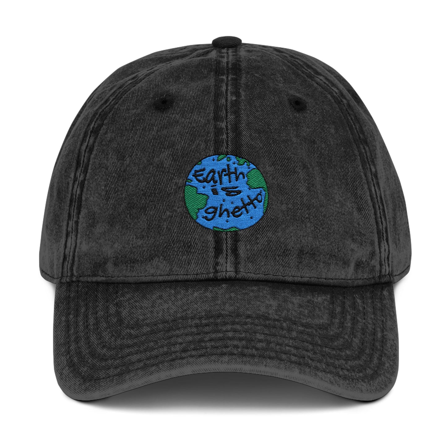 Earth is Ghetto Embroidered Vintage Cap, Adjustable Dad Hat, Summer Essential Gift for Trendsetters