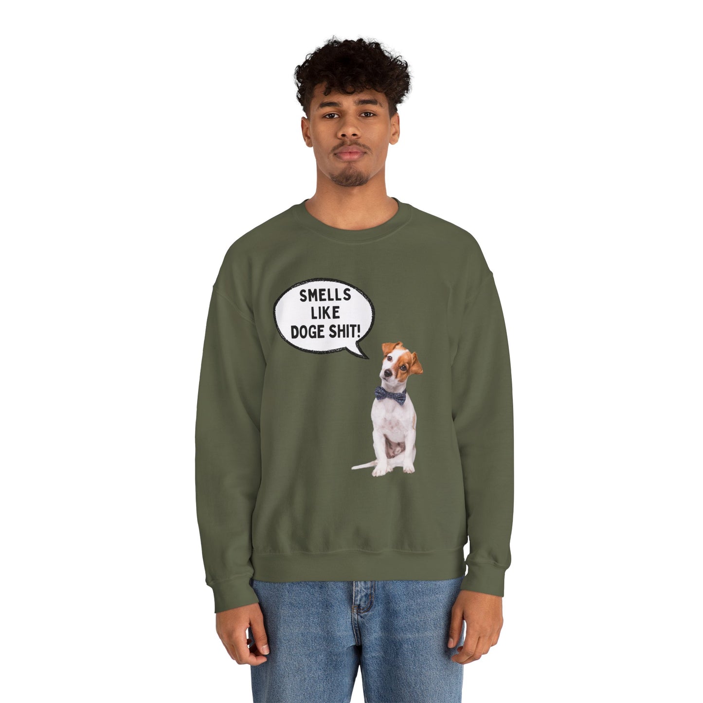Funny Dog Lover Sweatshirt - 'Smells Like Doge Sh*t!' Crewneck