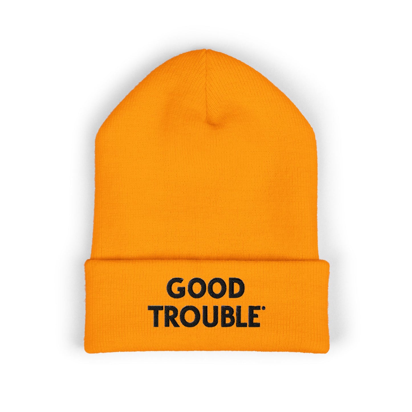 Good Trouble Cuffed Beanie, Embroidered Beanie Hat, Eco-Friendly Accessories, Winter Warm Hat
