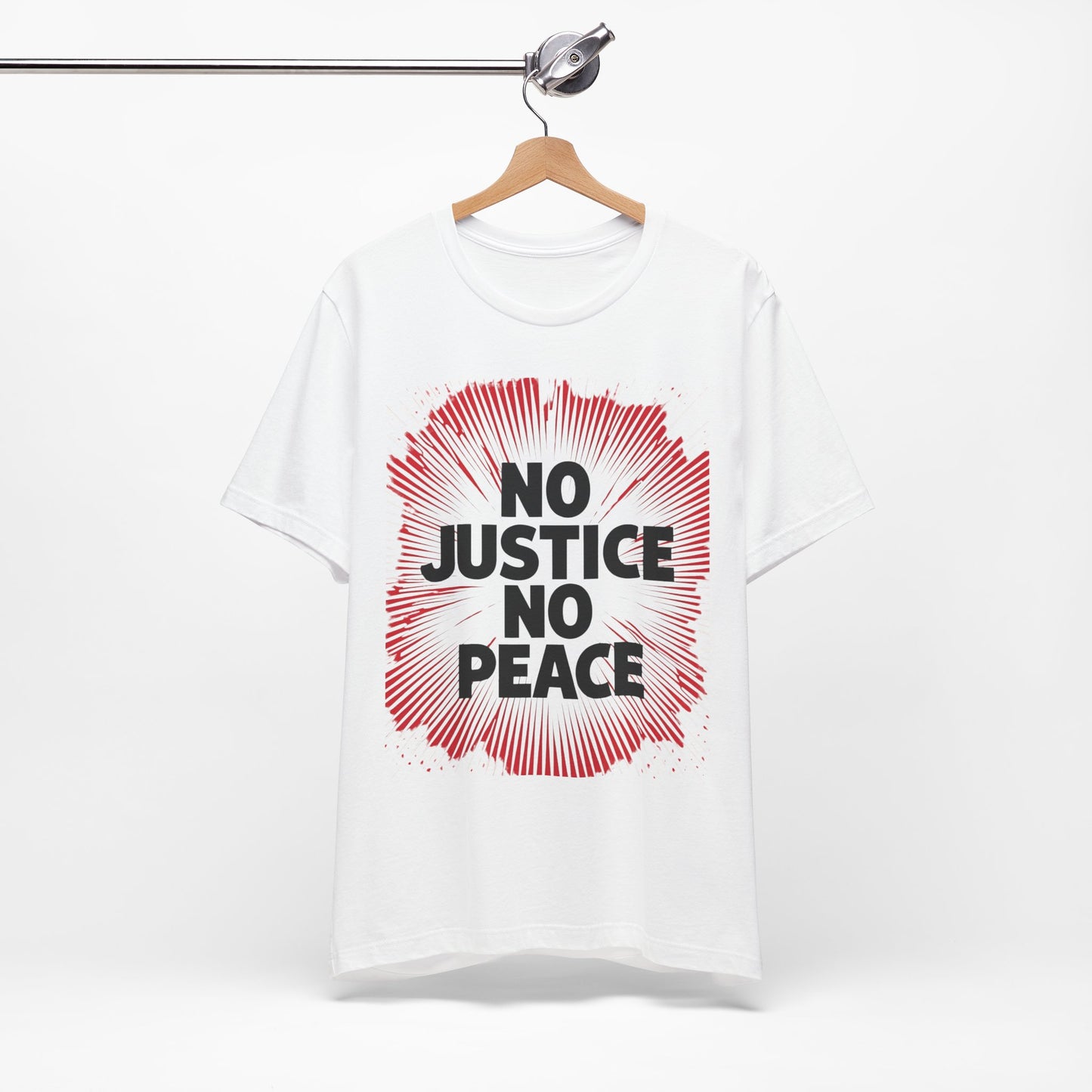 No Justice No Peace Tee - Unisex Jersey Short Sleeve Shirt, Statement Tee, Gift for Activists, Casual Wear, Hands Off Protest
