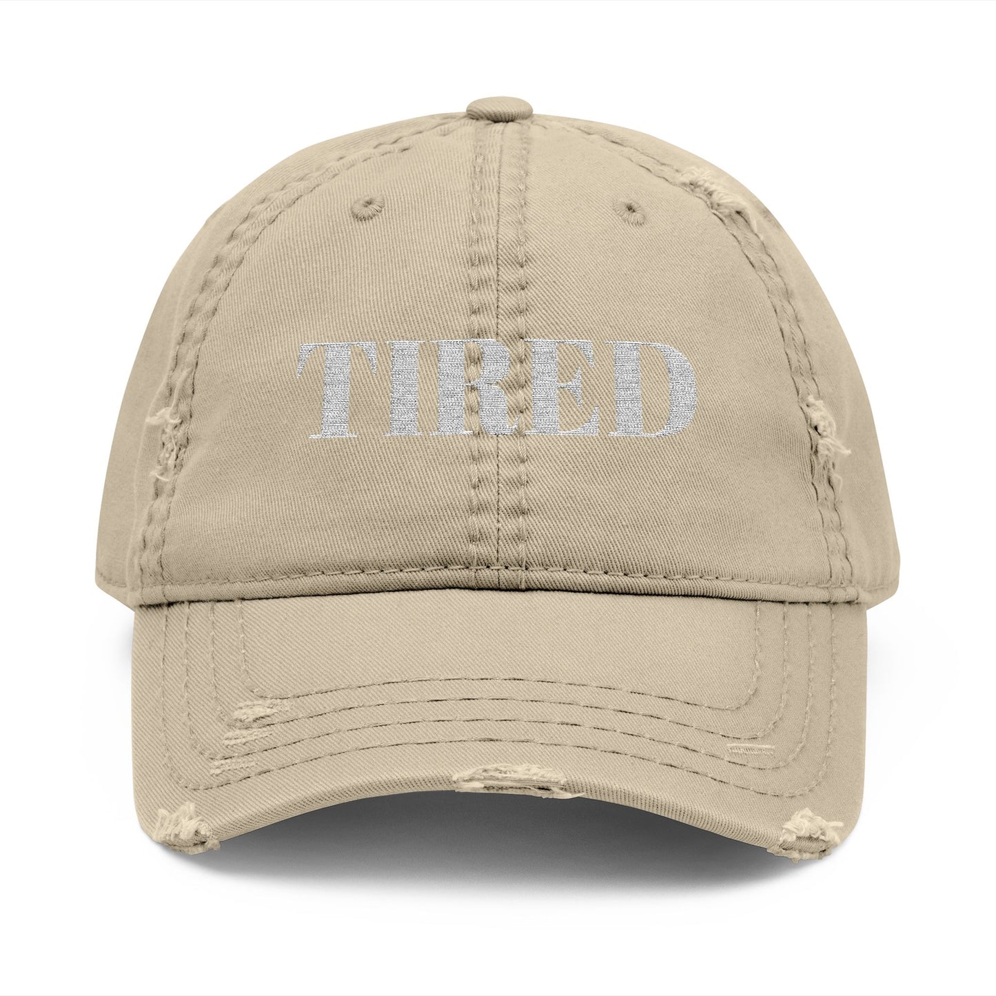 Tired Distressed Dad Hat, Relaxed Cap, Gift for Dads, Casual Wear, Trendy Statement Hat