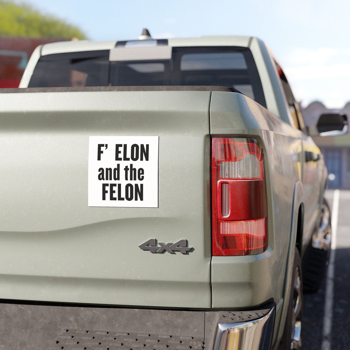 Bold Car Magnet: F ELON and the FELON - Perfect for Political Statements