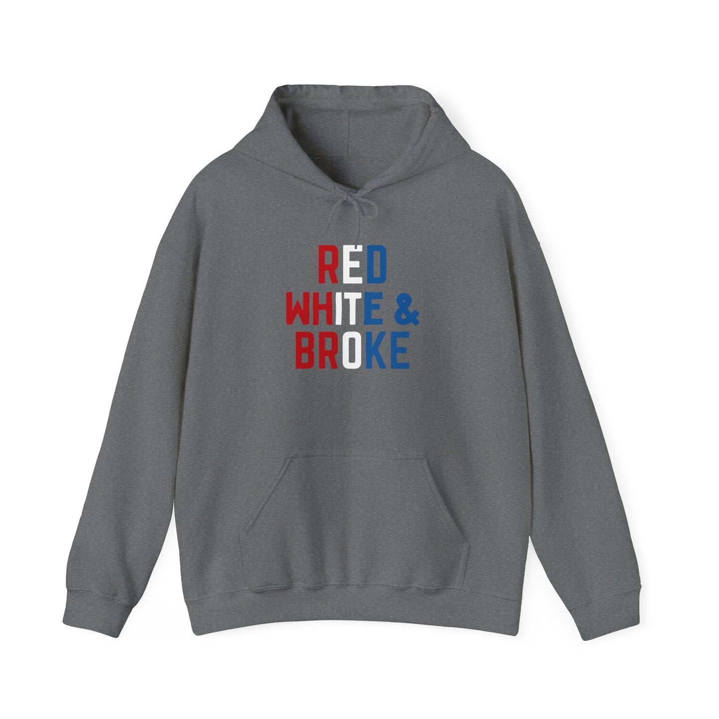 Funny Red White & Broke Unisex Hoodie, Perfect for Independence Day and Casual Outfits, July 4th Apparel, Comfy