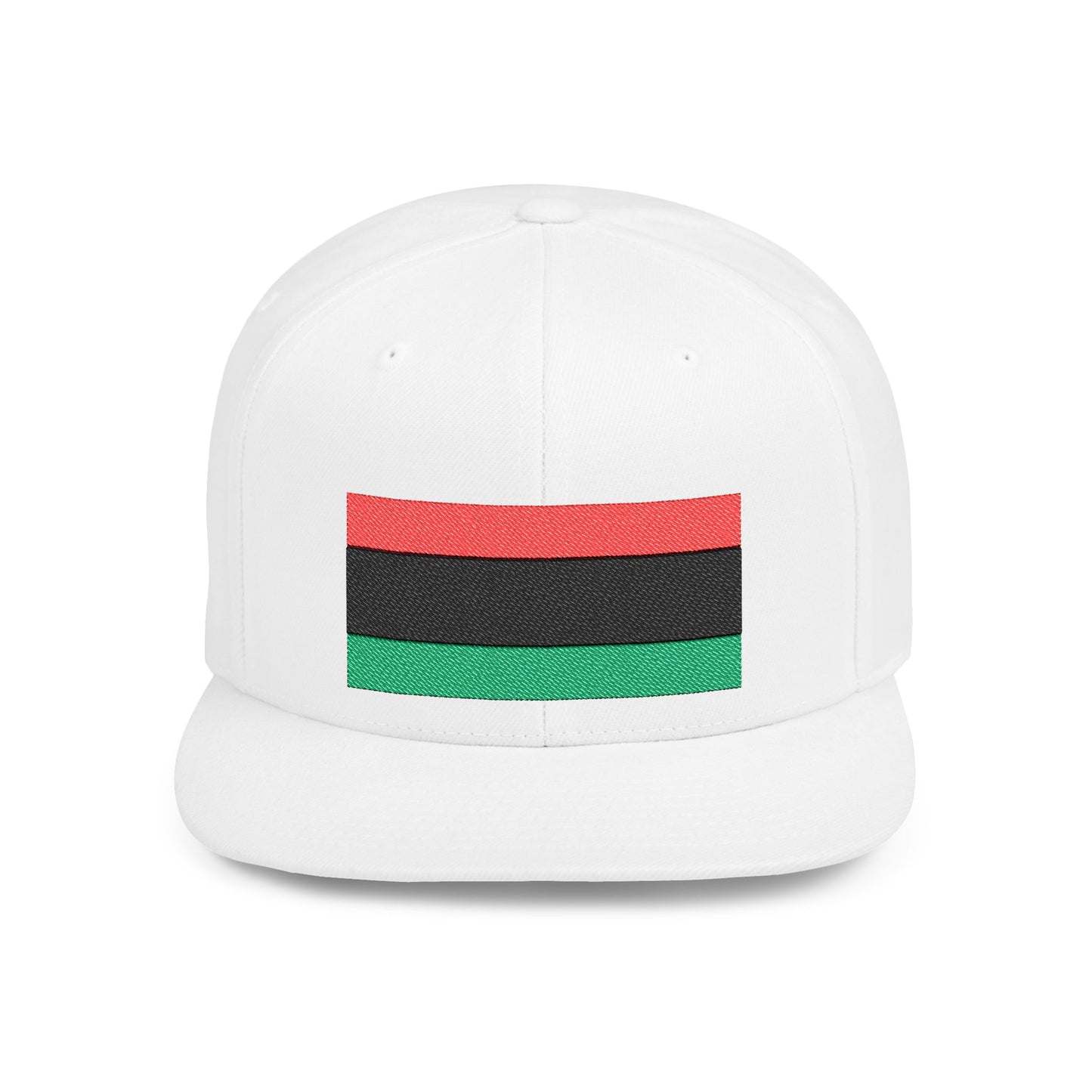 Pan African Embroidered Snapback Cap, Trendy Flat Bill Hat for Activists, Gift for African Heritage Celebrations, Urban Streetwear