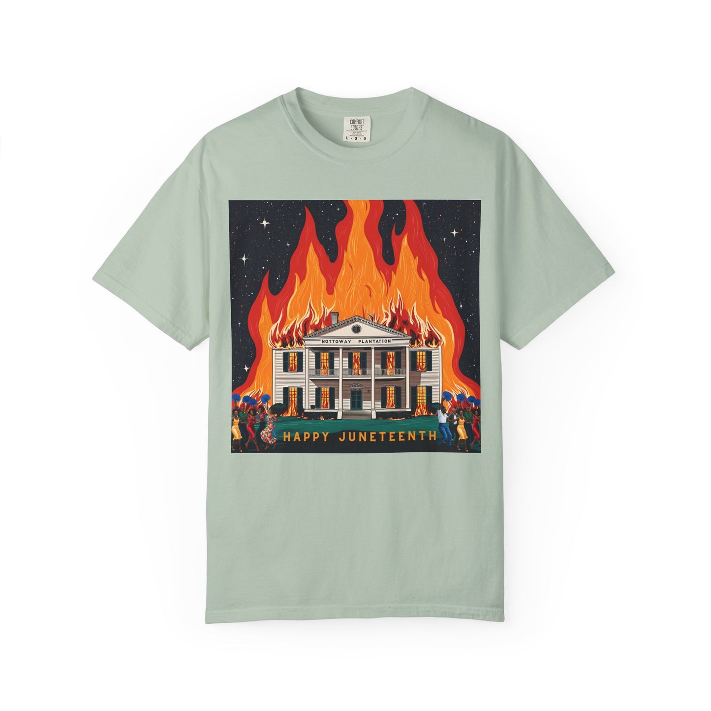 Nottoway Plantation - Juneteenth Gift - Unisex Garment-Dyed T-shirt
