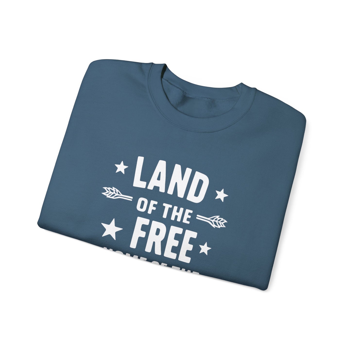 Land of The Free Home of The Ghetto Unisex Crewneck Sweatshirt, Summer Accessory, Economic Strike, Economic Black Out