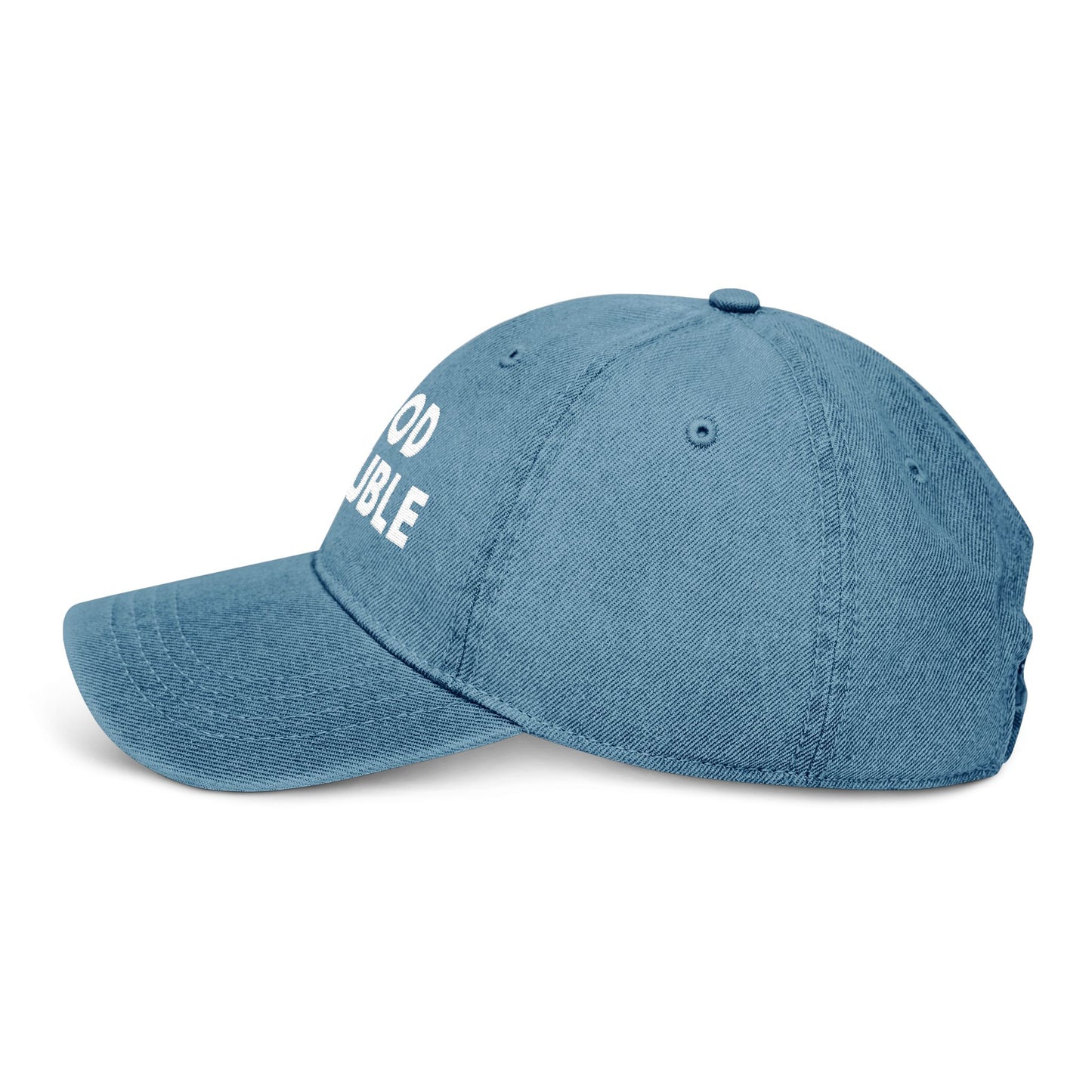 Embroidered Denim Hat - "Good Trouble" Statement Cap for Everyday Wear