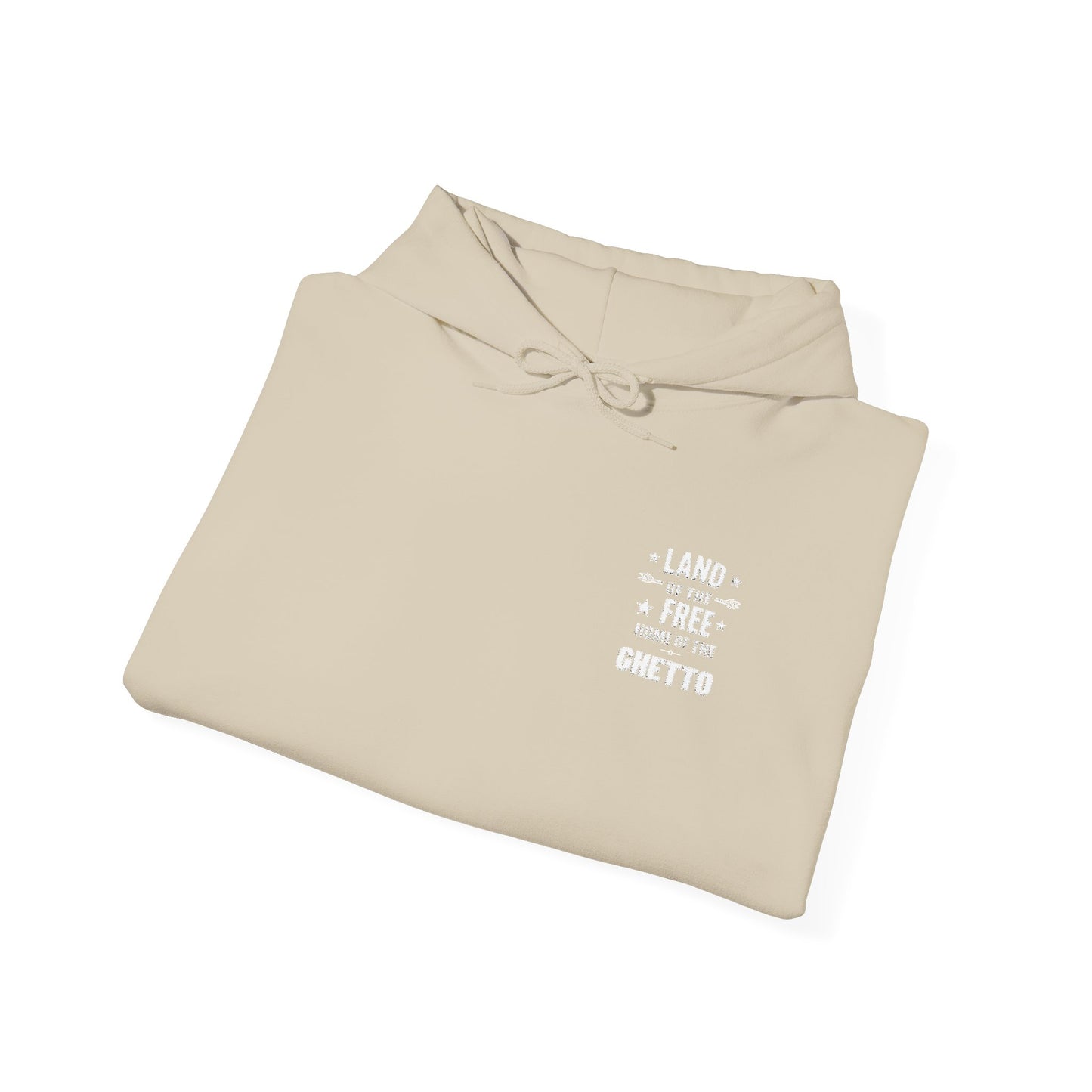 Land of The Free Home of The Ghetto Hoodie, Embroidered Design, Protest streetwear