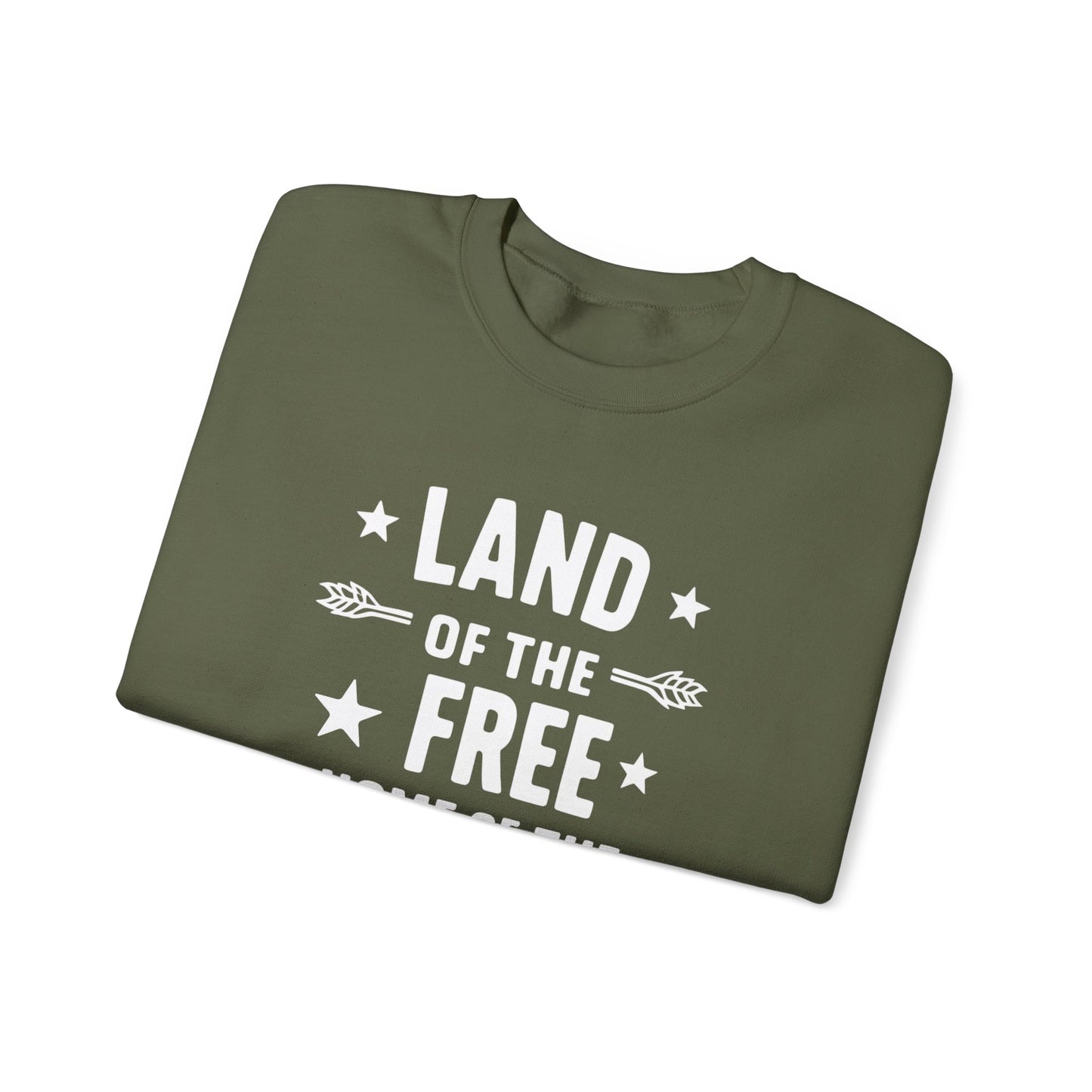 Land of The Free Home of The Ghetto Unisex Crewneck Sweatshirt, Summer Accessory, Economic Strike, Economic Black Out