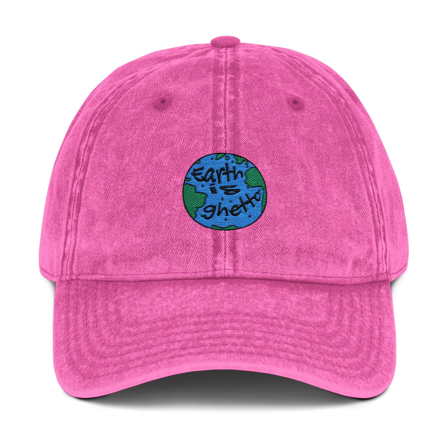 Earth is Ghetto Embroidered Vintage Cap, Adjustable Dad Hat, Summer Essential Gift for Trendsetters