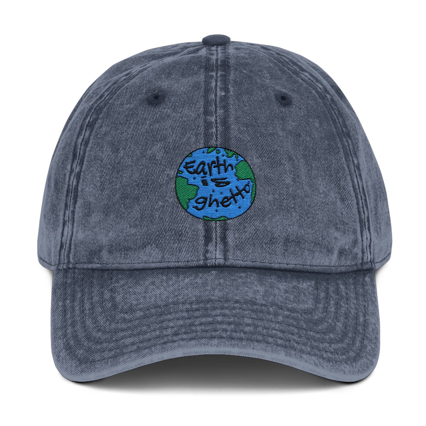 Earth is Ghetto Embroidered Vintage Cap, Adjustable Dad Hat, Summer Essential Gift for Trendsetters