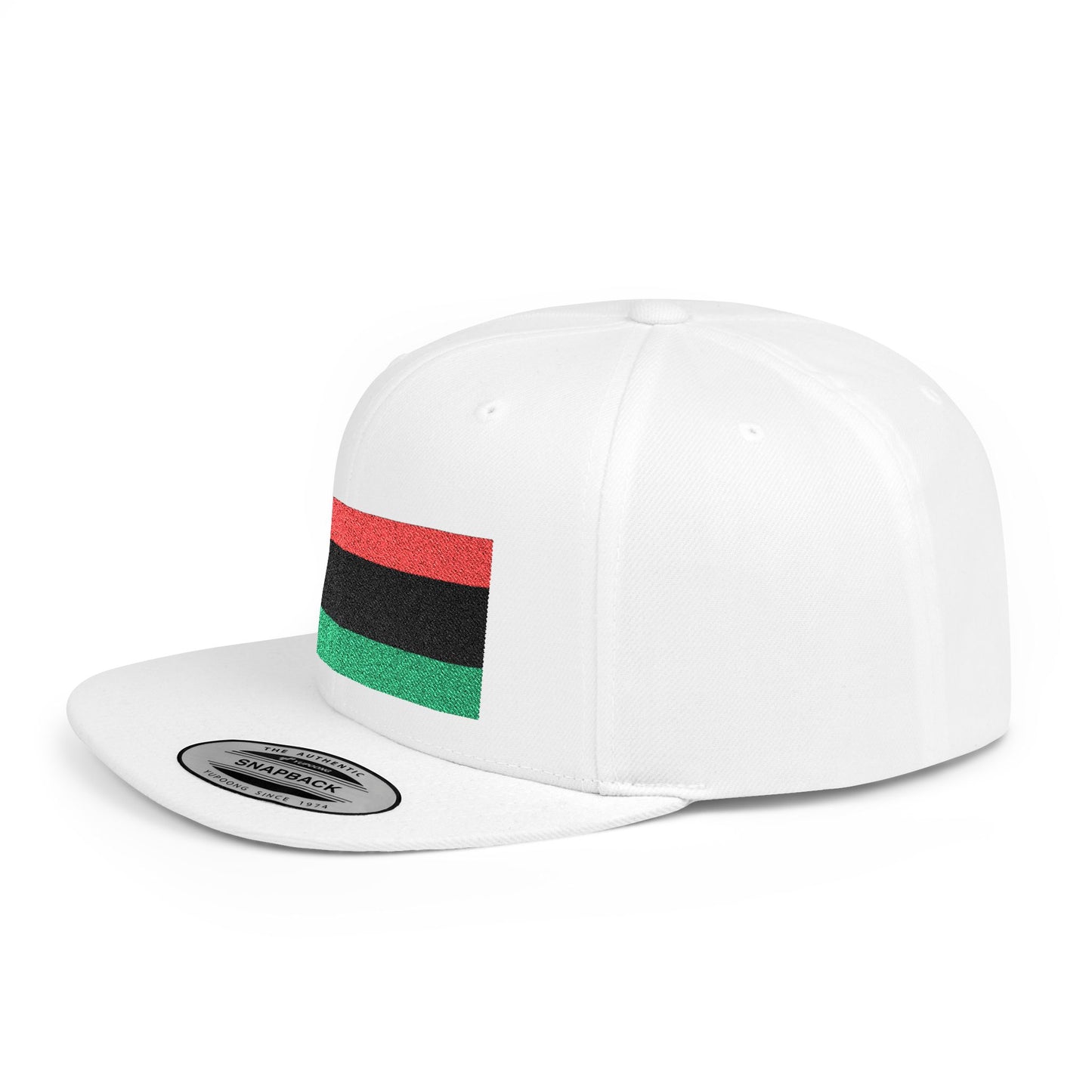 Pan African Embroidered Snapback Cap, Trendy Flat Bill Hat for Activists, Gift for African Heritage Celebrations, Urban Streetwear