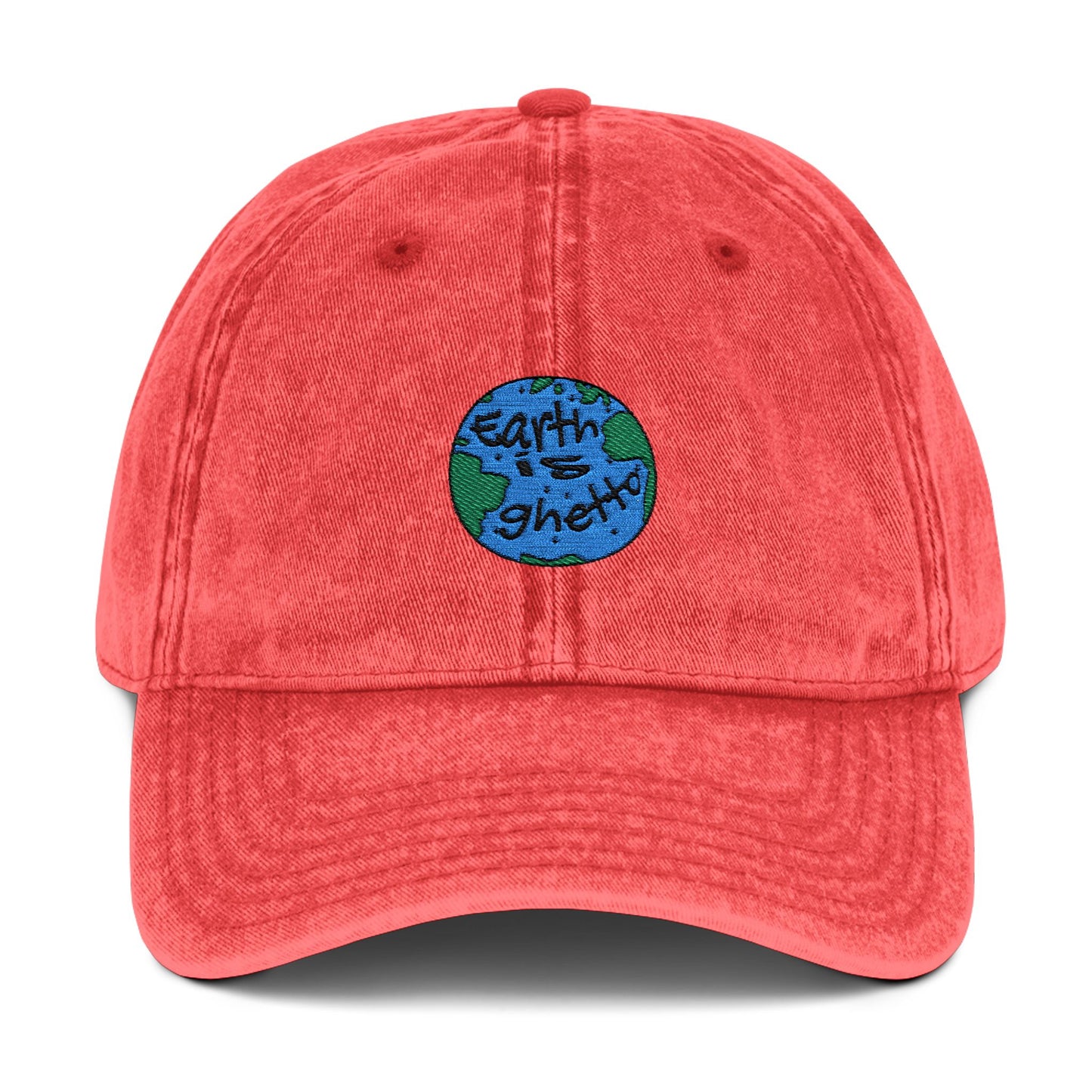 Earth is Ghetto Embroidered Vintage Cap, Adjustable Dad Hat, Summer Essential Gift for Trendsetters