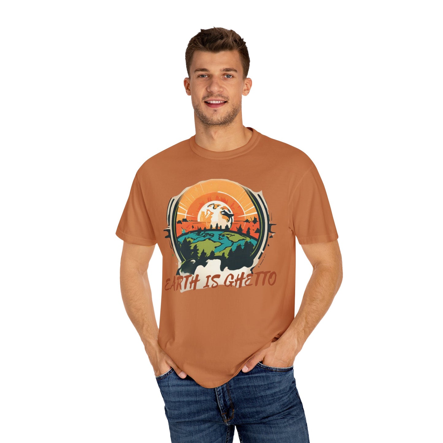 Earth is Ghetto - Unisex Garment-Dyed T-shirt