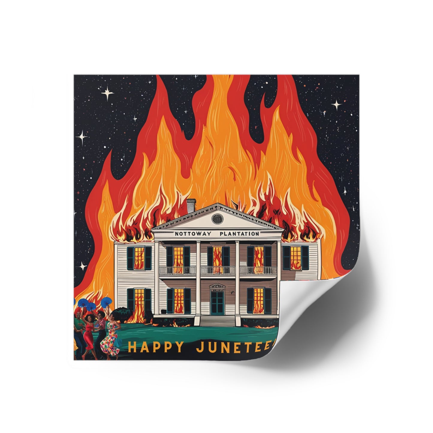 Nottoway Plantation Square Stickers, Design for outdoor or indoor Home Decor, Juneteenth Gifts