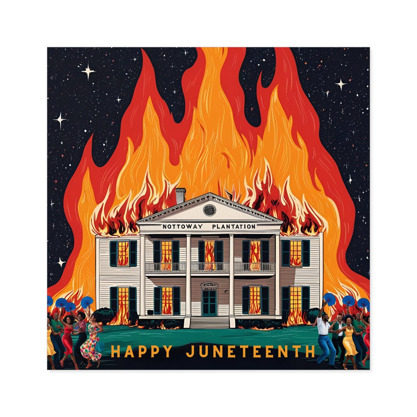 Nottoway Plantation Square Stickers, Design for outdoor or indoor Home Decor, Juneteenth Gifts