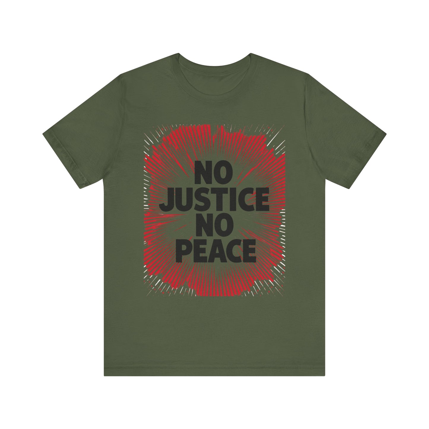 No Justice No Peace Tee - Unisex Jersey Short Sleeve Shirt, Statement Tee, Gift for Activists, Casual Wear, Hands Off Protest