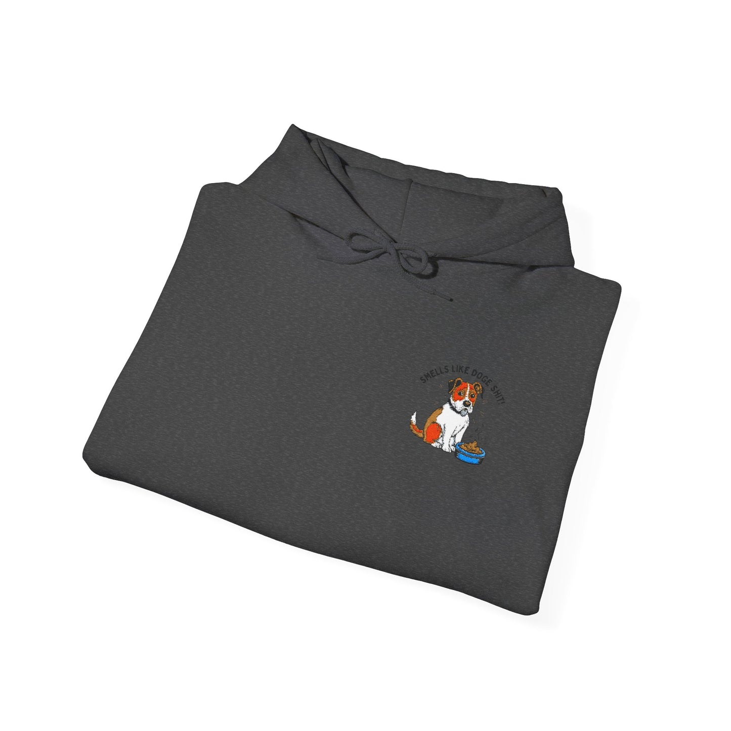 "Smells Like Doge Shit" Embroidered Unisex Heavy Blend Hooded Sweatshirt - Empowering Comfort for Every Occasion