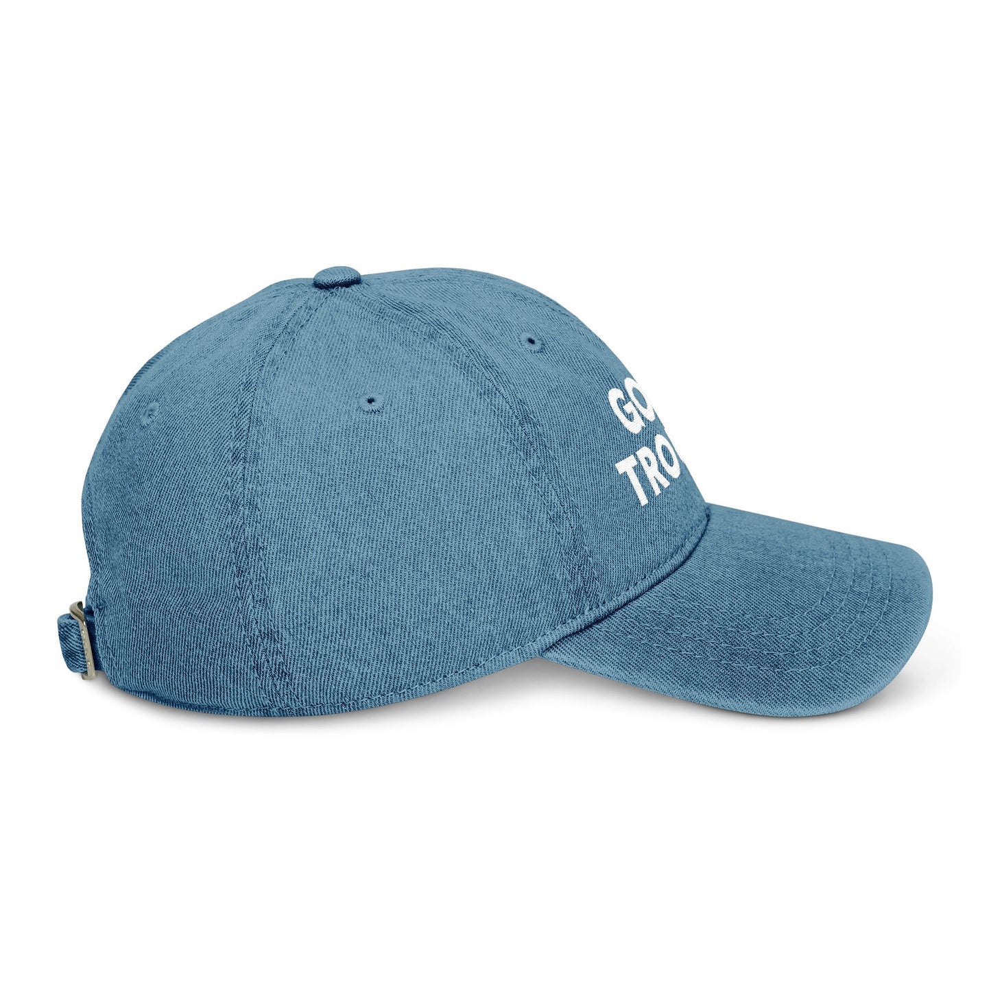 Embroidered Denim Hat - "Good Trouble" Statement Cap for Everyday Wear