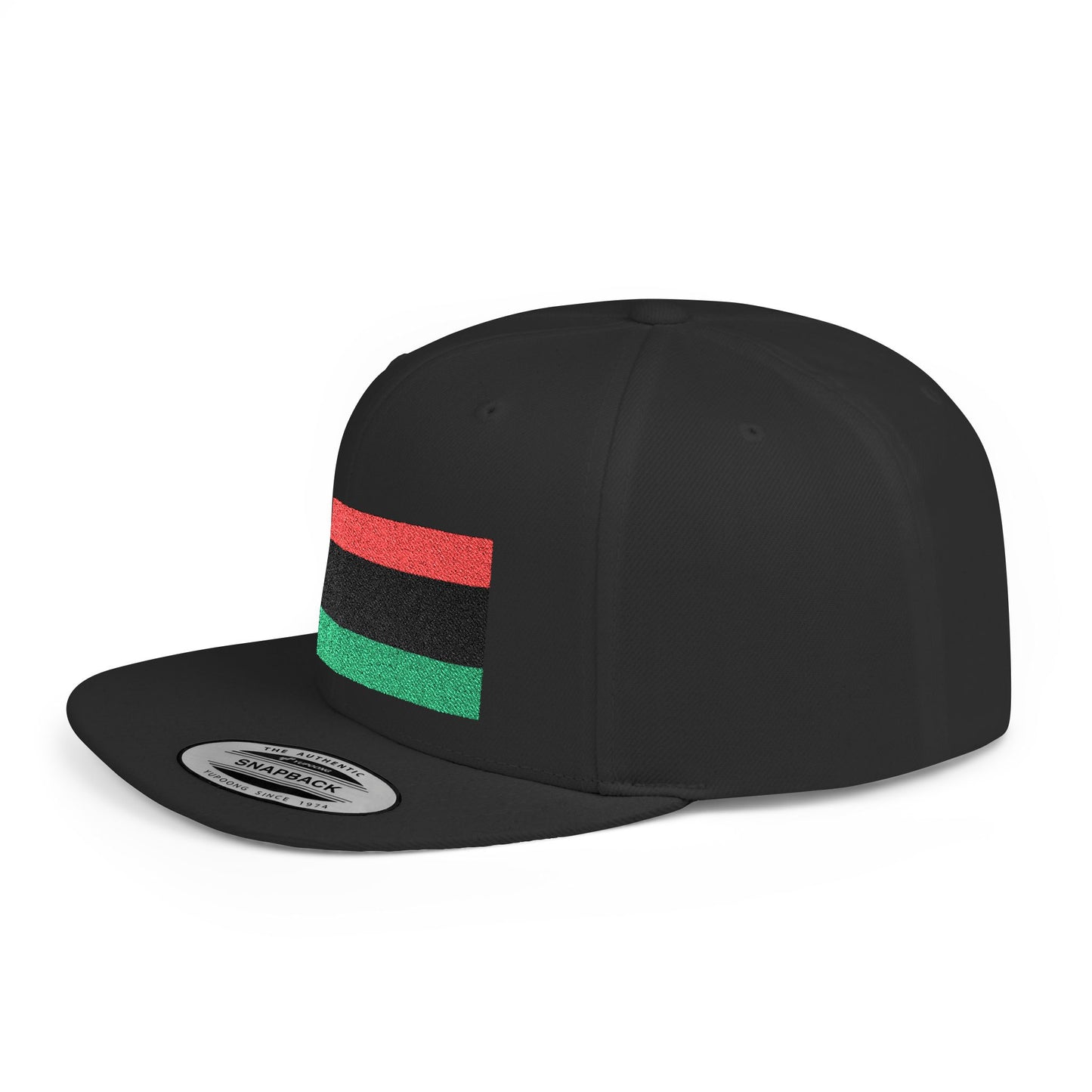 Pan African Embroidered Snapback Cap, Trendy Flat Bill Hat for Activists, Gift for African Heritage Celebrations, Urban Streetwear