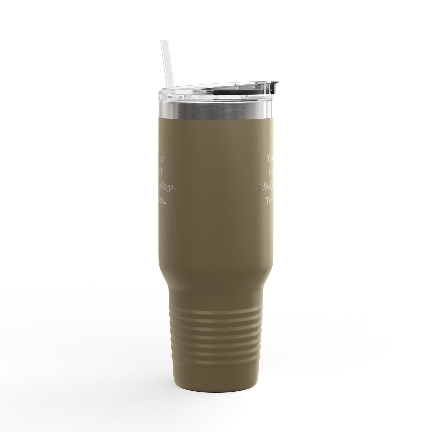 White Privilege Insulated Travel Mug, 40oz, Perfect Gift for Coffee Lovers, Road Trips, and Hands Off Protest Tumbler