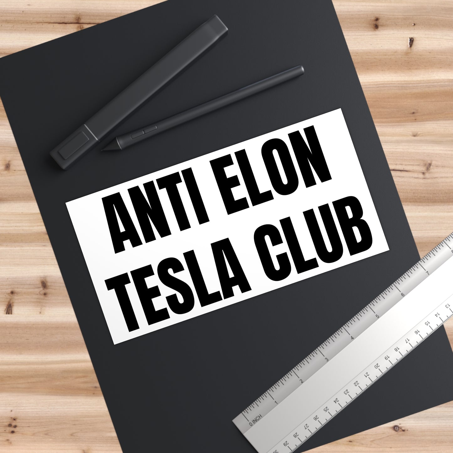 Funny Political Bumper Sticker - 'Anti Elon Tesla Club' - Perfect for Political and Humor Enthusiasts