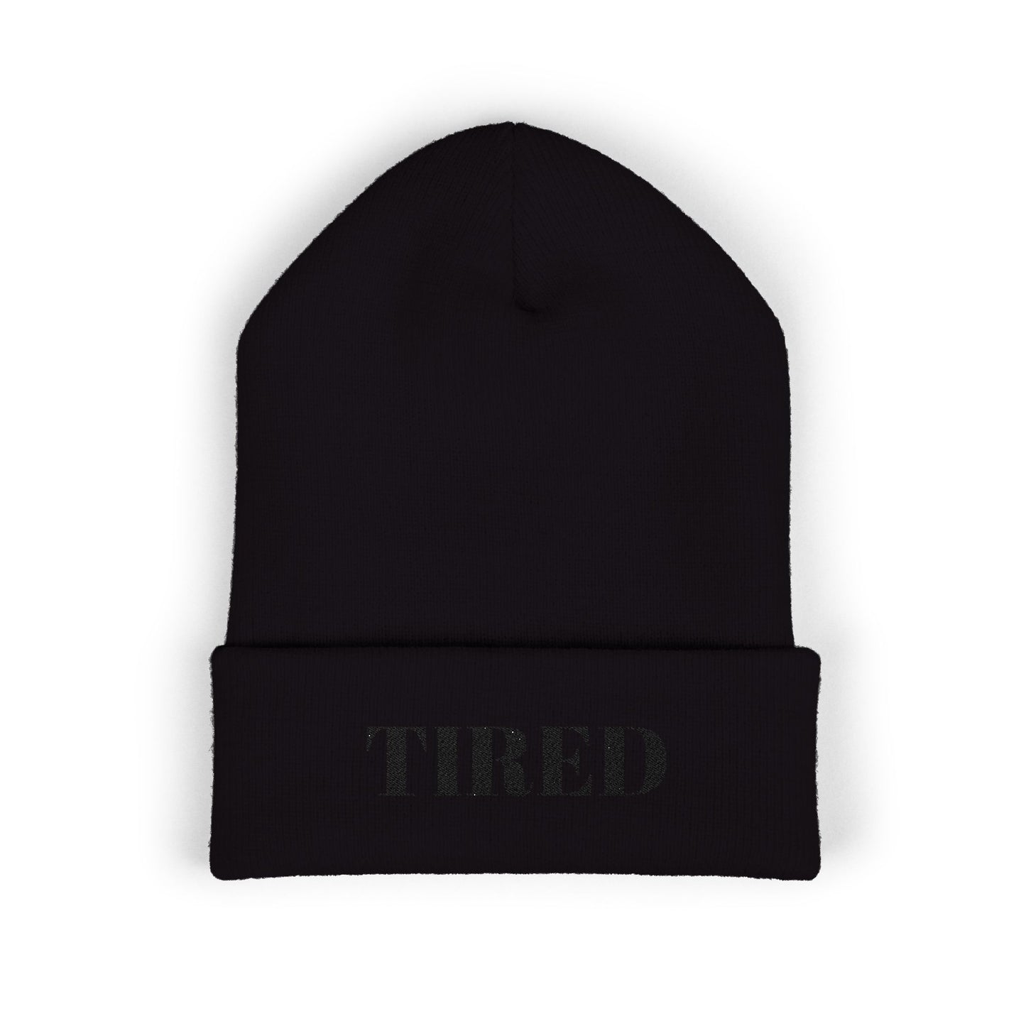 Tired Cuffed Beanie, Embroidered Beanie Hat, Eco-Friendly Accessories, Winter Warm Hat
