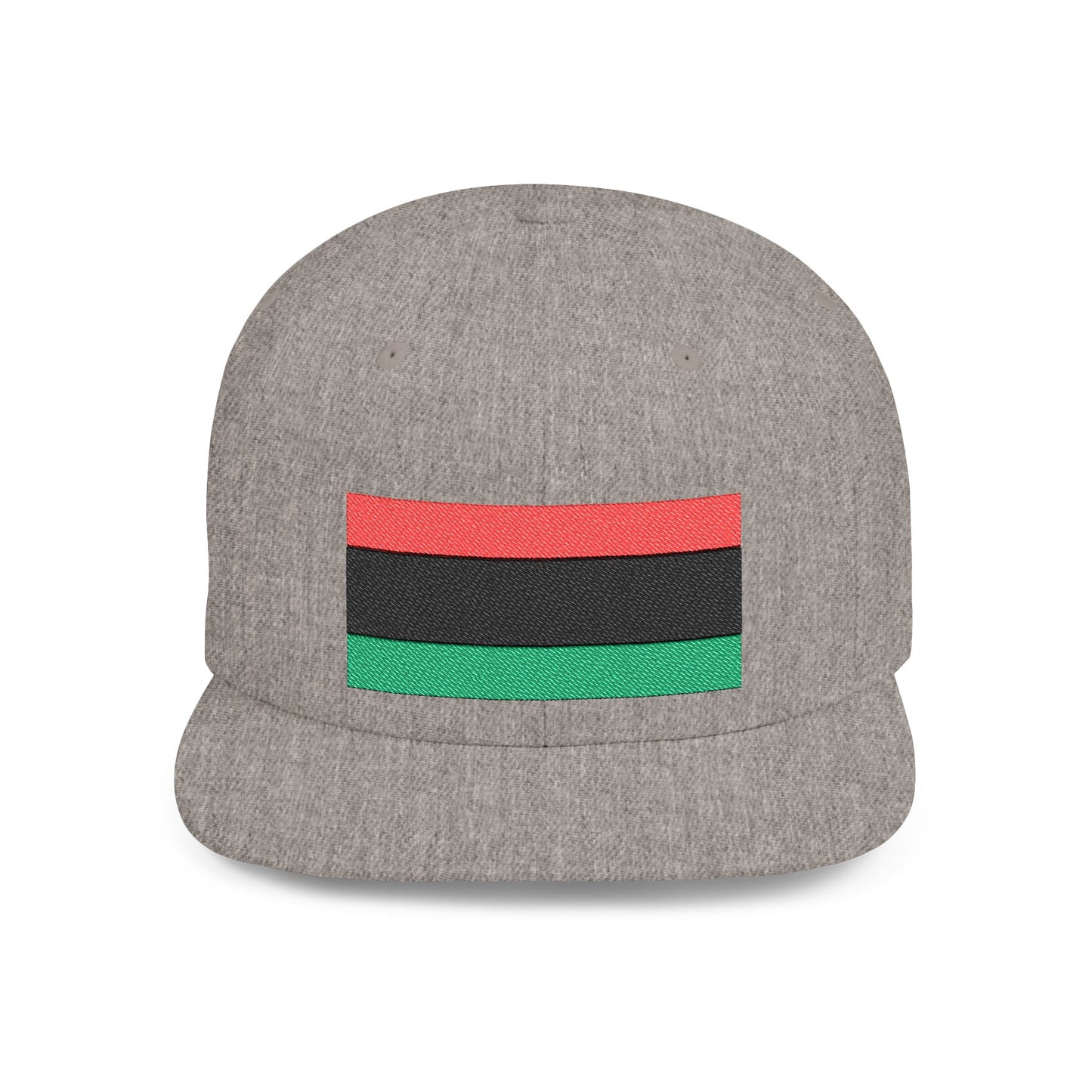 Pan African Embroidered Snapback Cap, Trendy Flat Bill Hat for Activists, Gift for African Heritage Celebrations, Urban Streetwear