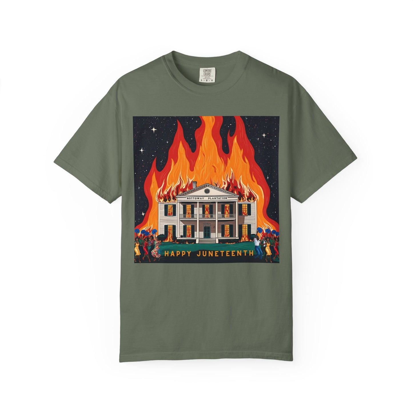 Nottoway Plantation - Juneteenth Gift - Unisex Garment-Dyed T-shirt
