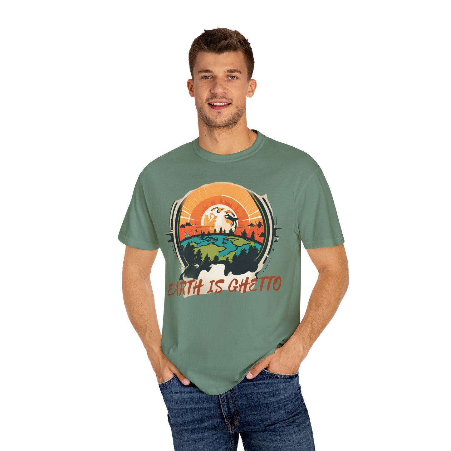 Earth is Ghetto - Unisex Garment-Dyed T-shirt