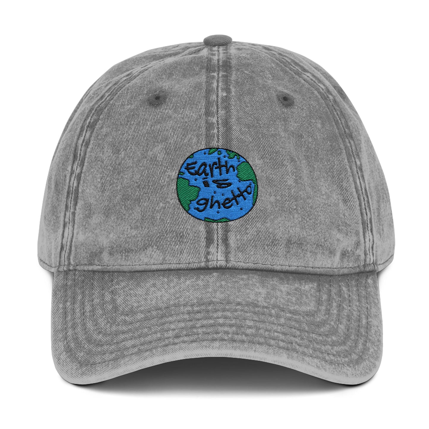 Earth is Ghetto Embroidered Vintage Cap, Adjustable Dad Hat, Summer Essential Gift for Trendsetters