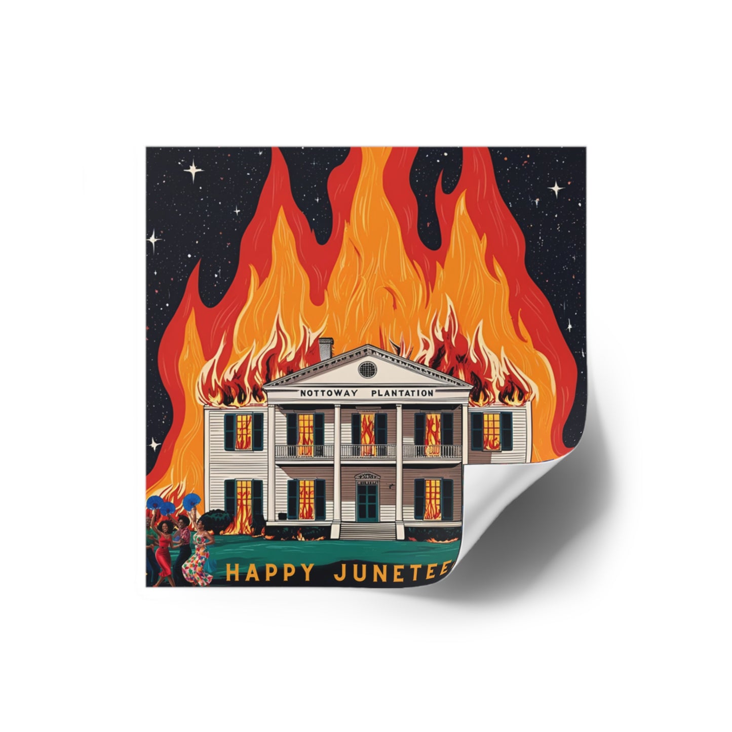 Nottoway Plantation Square Stickers, Design for outdoor or indoor Home Decor, Juneteenth Gifts
